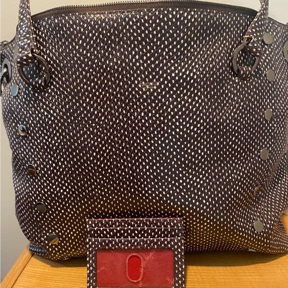 Hammitt nwt large espresso reverse tote crossbody leather handbag with card case - Picture 2 of 8